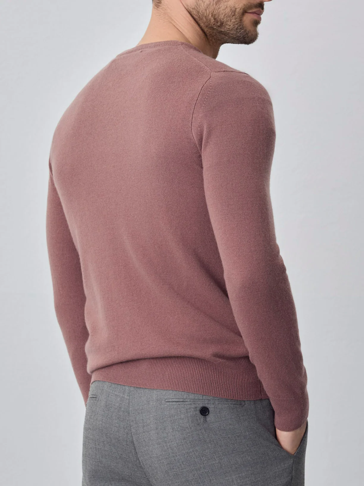 Camisola de decote redondo de manga comprida lavável na máquina em mistura de lambswool - Image 9