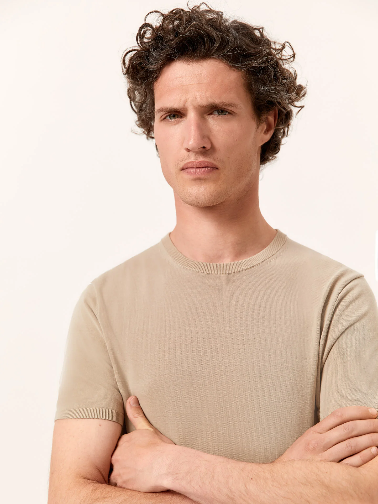 Camisola de decote redondo e manga curta em mistura de algodão e seda - Image 7