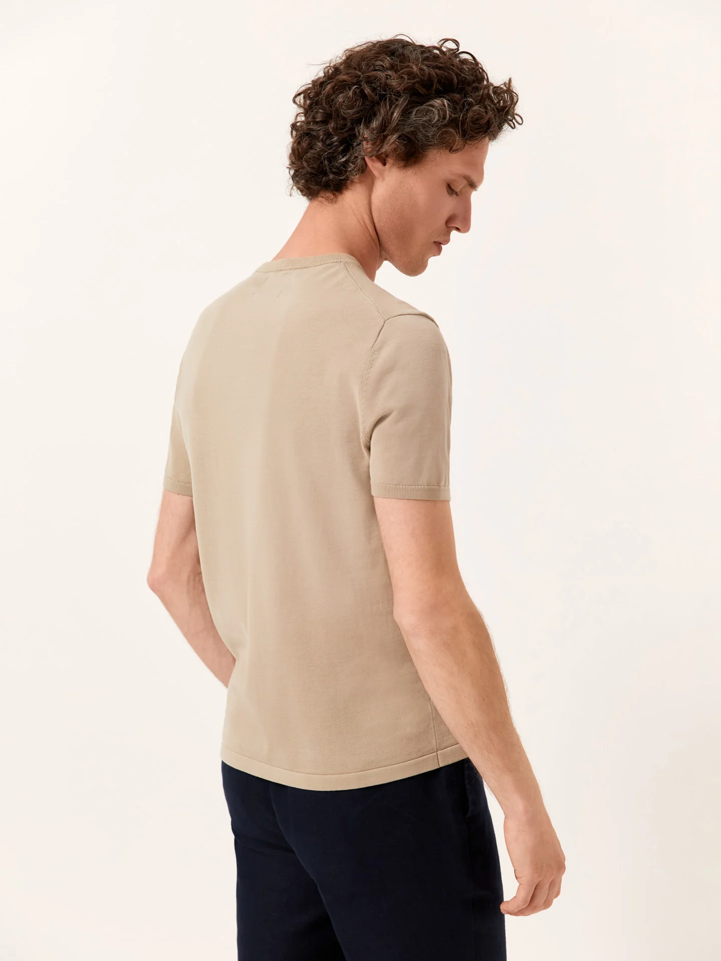 Camisola de decote redondo e manga curta em mistura de algodão e seda - Image 8