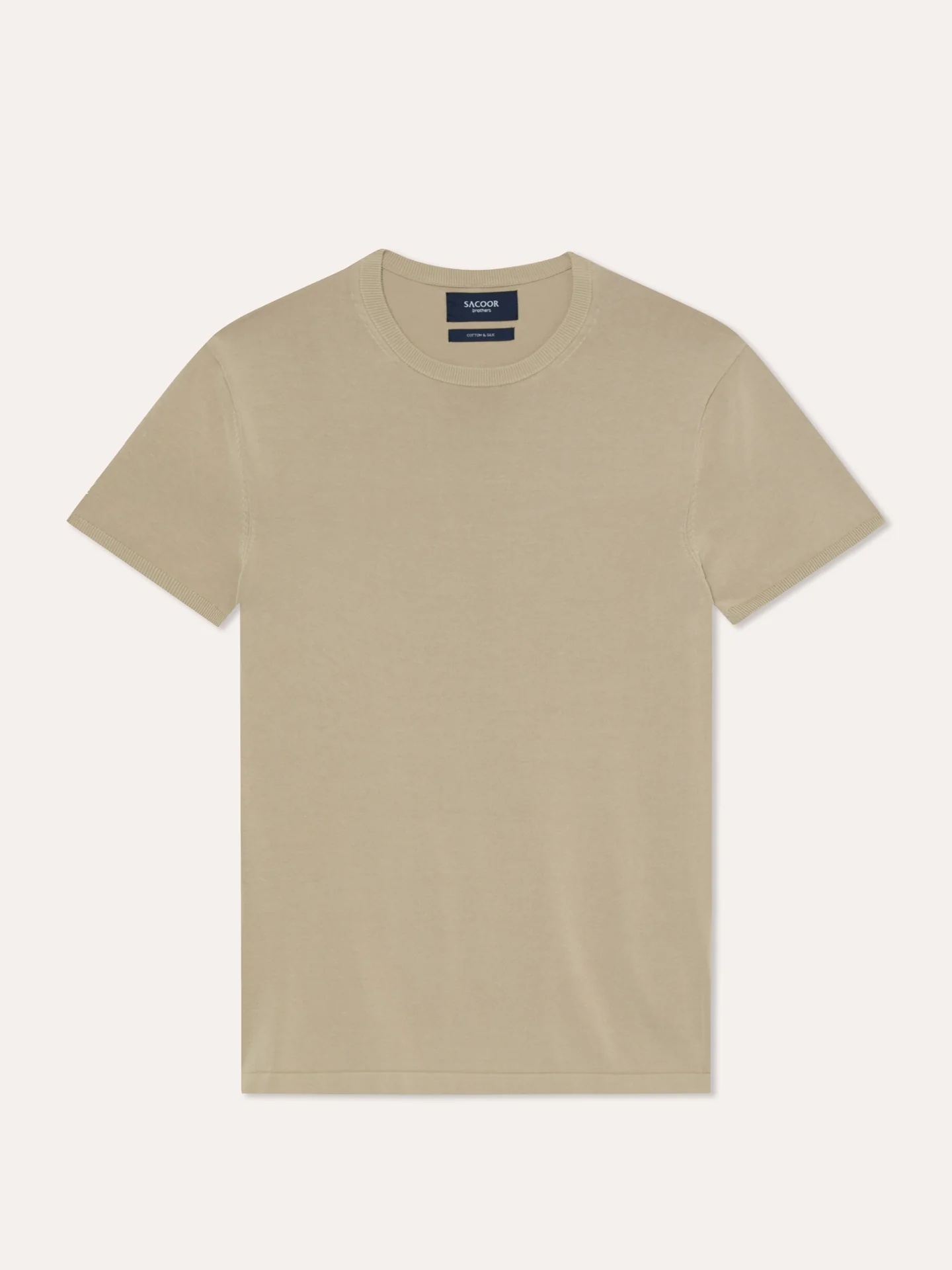 Camisola de decote redondo e manga curta em mistura de algodão e seda - Image 9