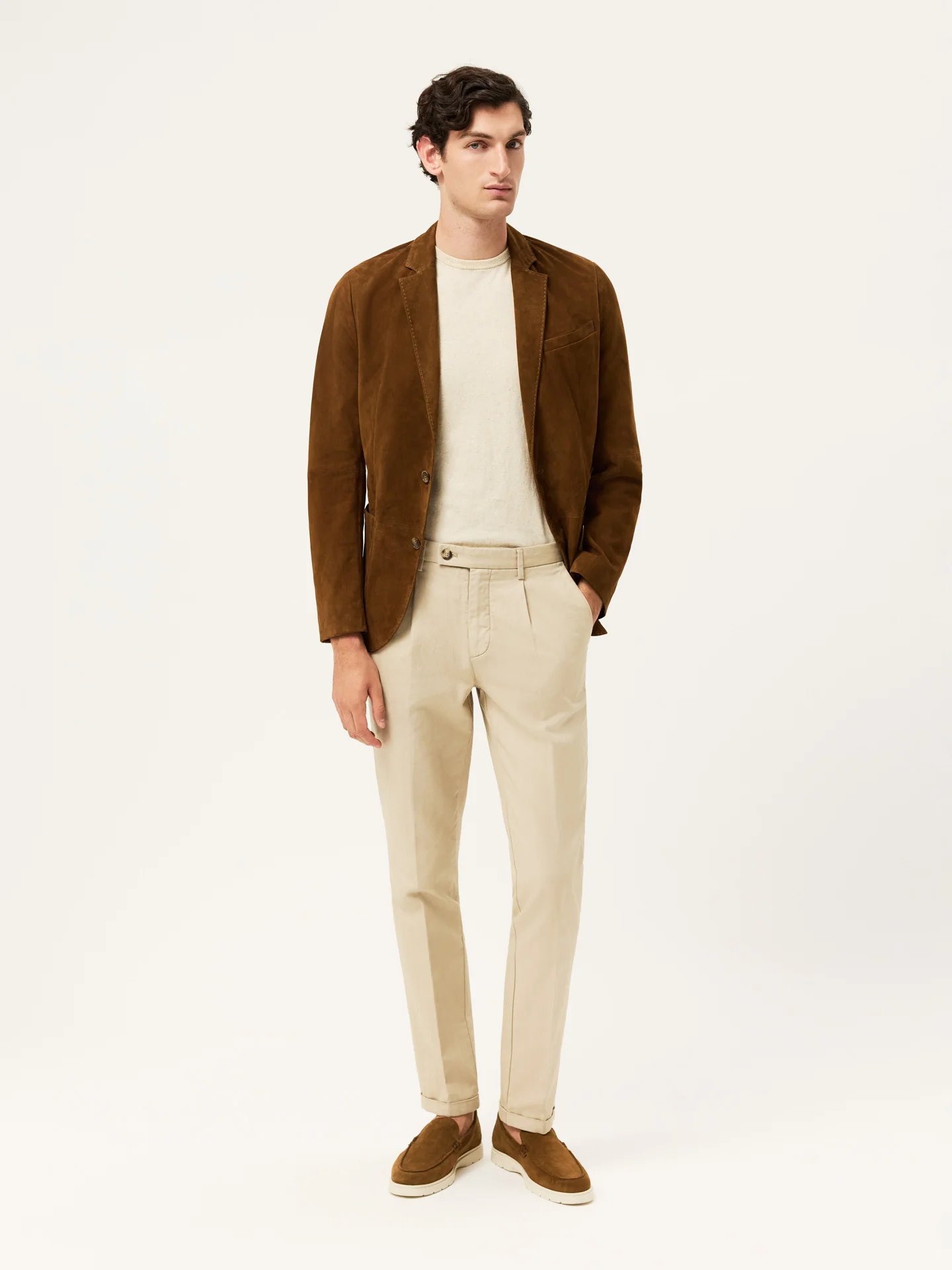 Camisola de Manga Curta com Decote Redondo em Mistura de Algodão e Linho - Image 4