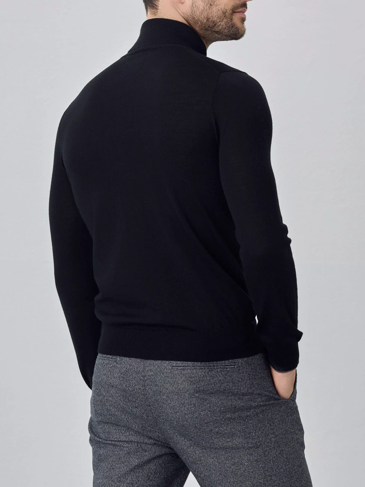 Camisola turtleneck de manga comprida em lã merino extra fino - Image 3