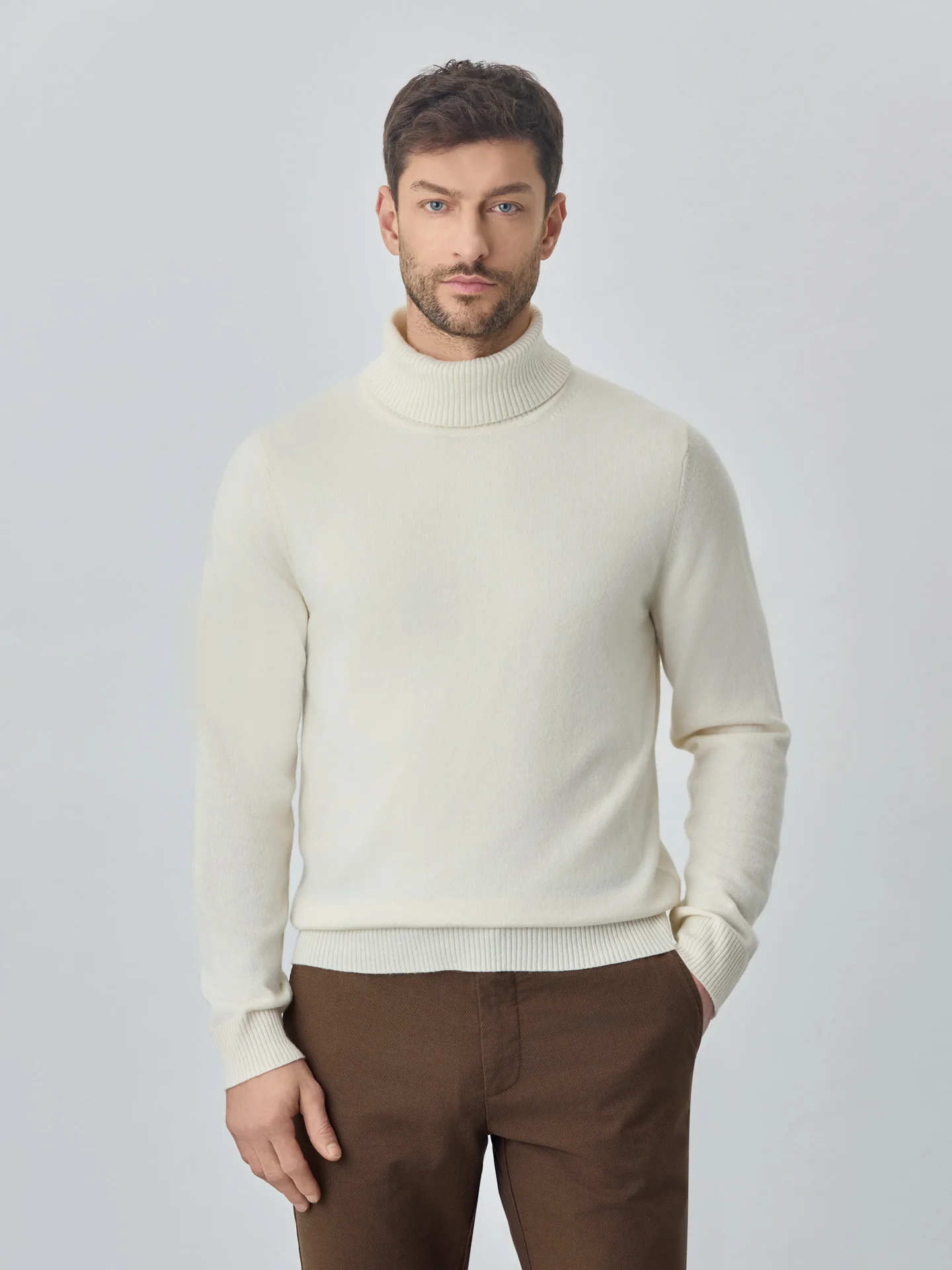 Camisola turtleneck de manga comprida lavável na máquina em mistura de lambswool - Image 9