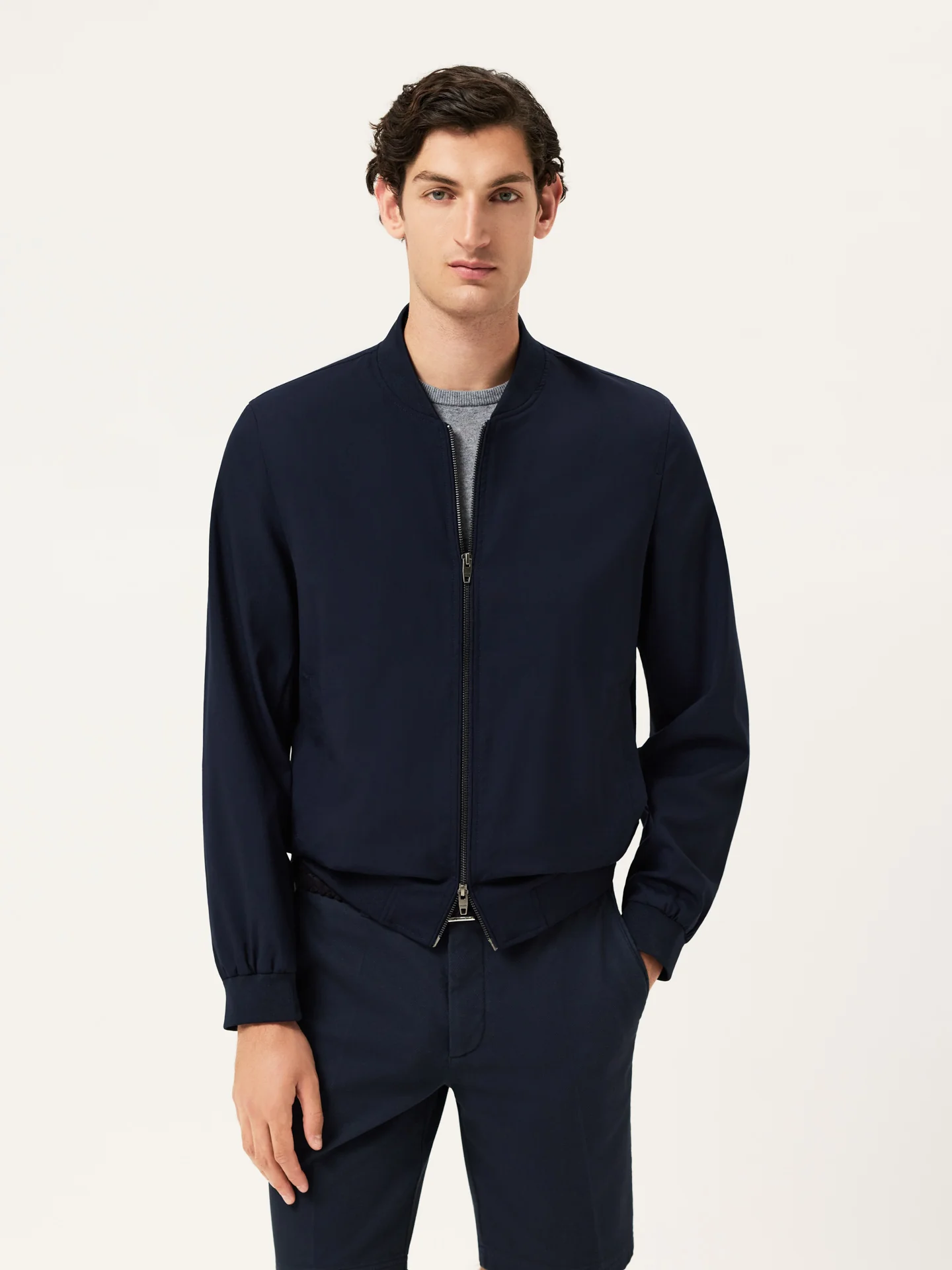 Casaco Bomber em Lã com Gola em Malha - Image 8