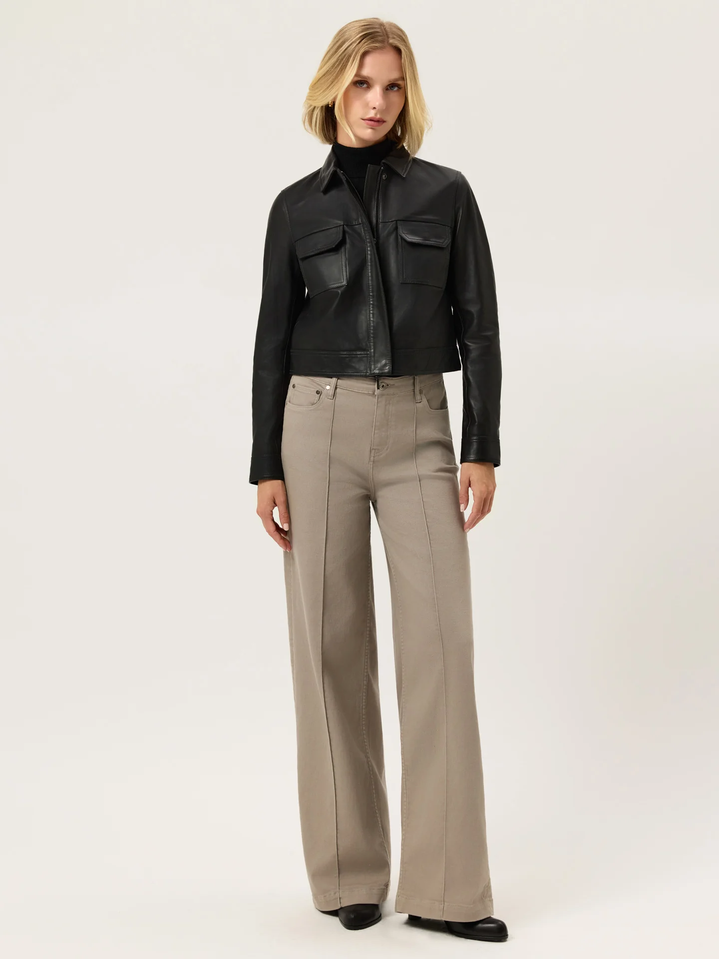 Casaco Boxy em pele - Image 3