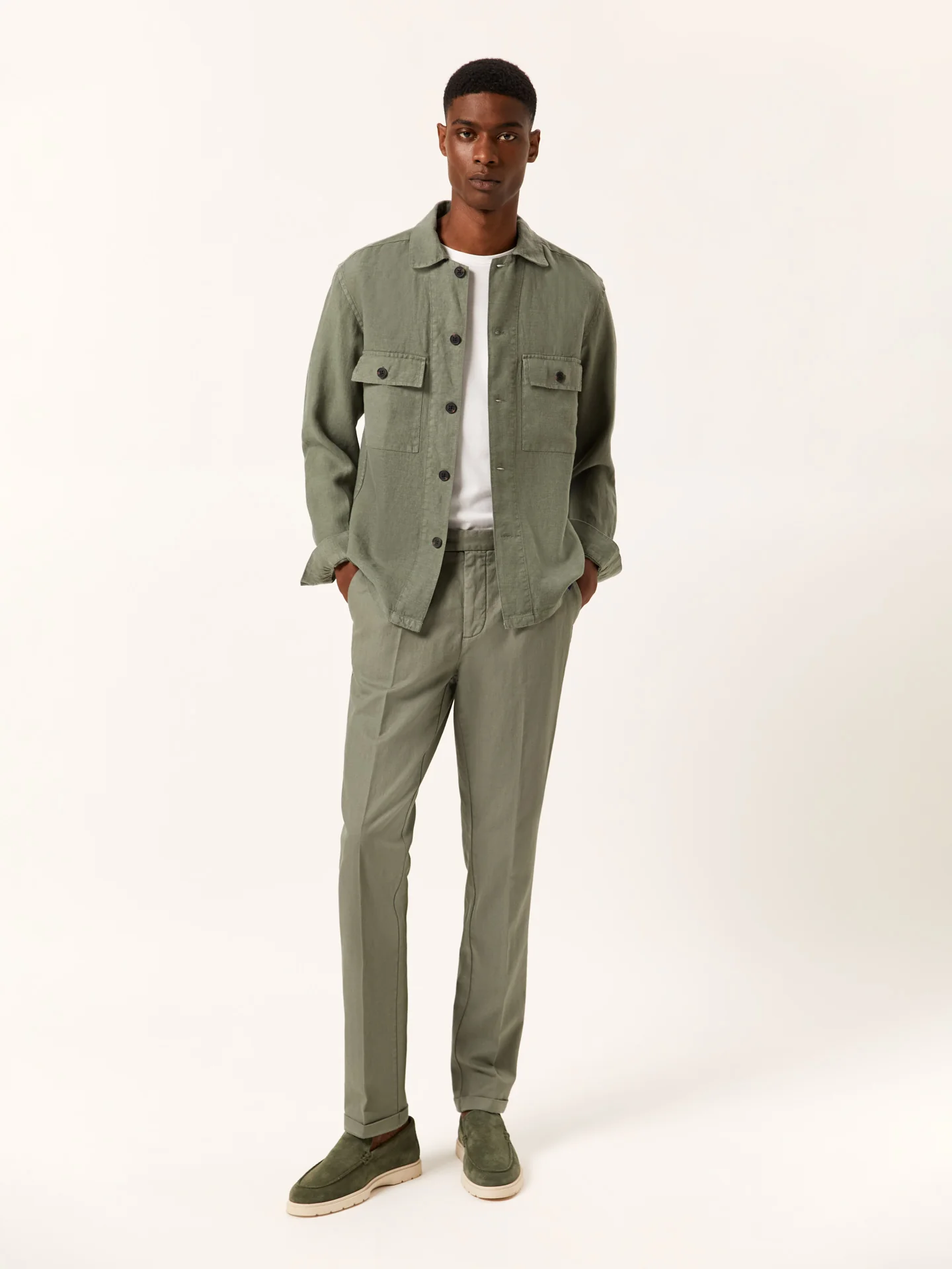 Overshirt relaxed fit de puro linho - Image 12