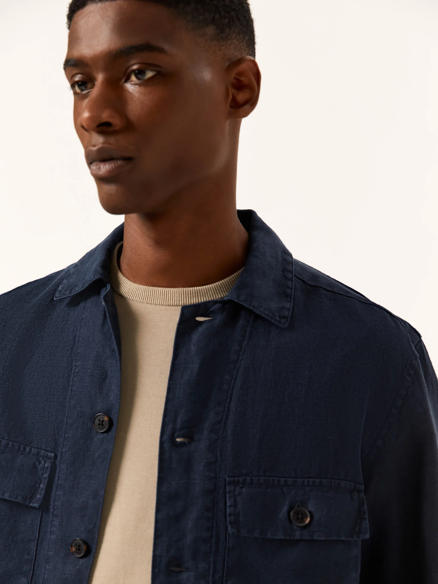 Overshirt relaxed fit de puro linho - Image 3