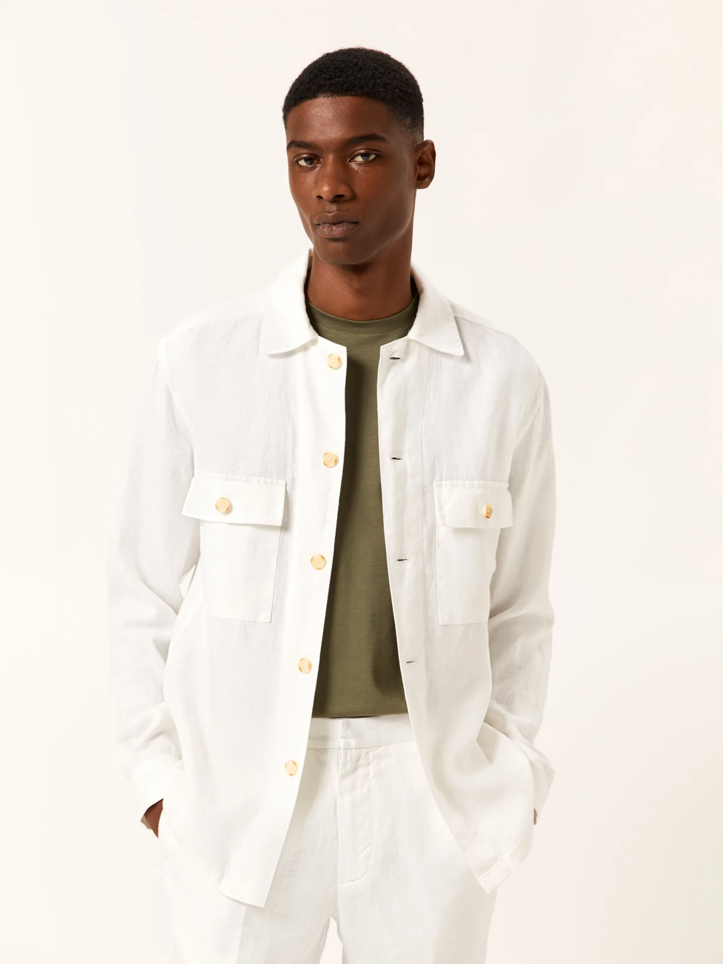 Overshirt relaxed fit de puro linho - Image 7