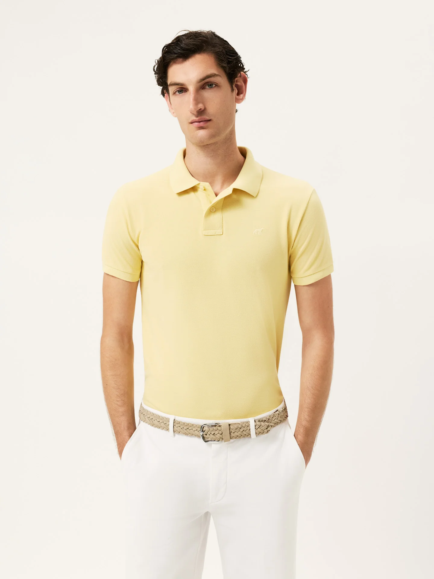 Polo slim fit em piqué da edição garment dye - Image 18