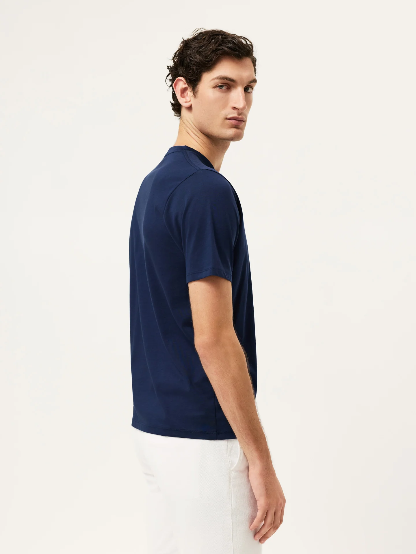 T-shirt de Algodão Líquido com Etiqueta Flag - Image 4