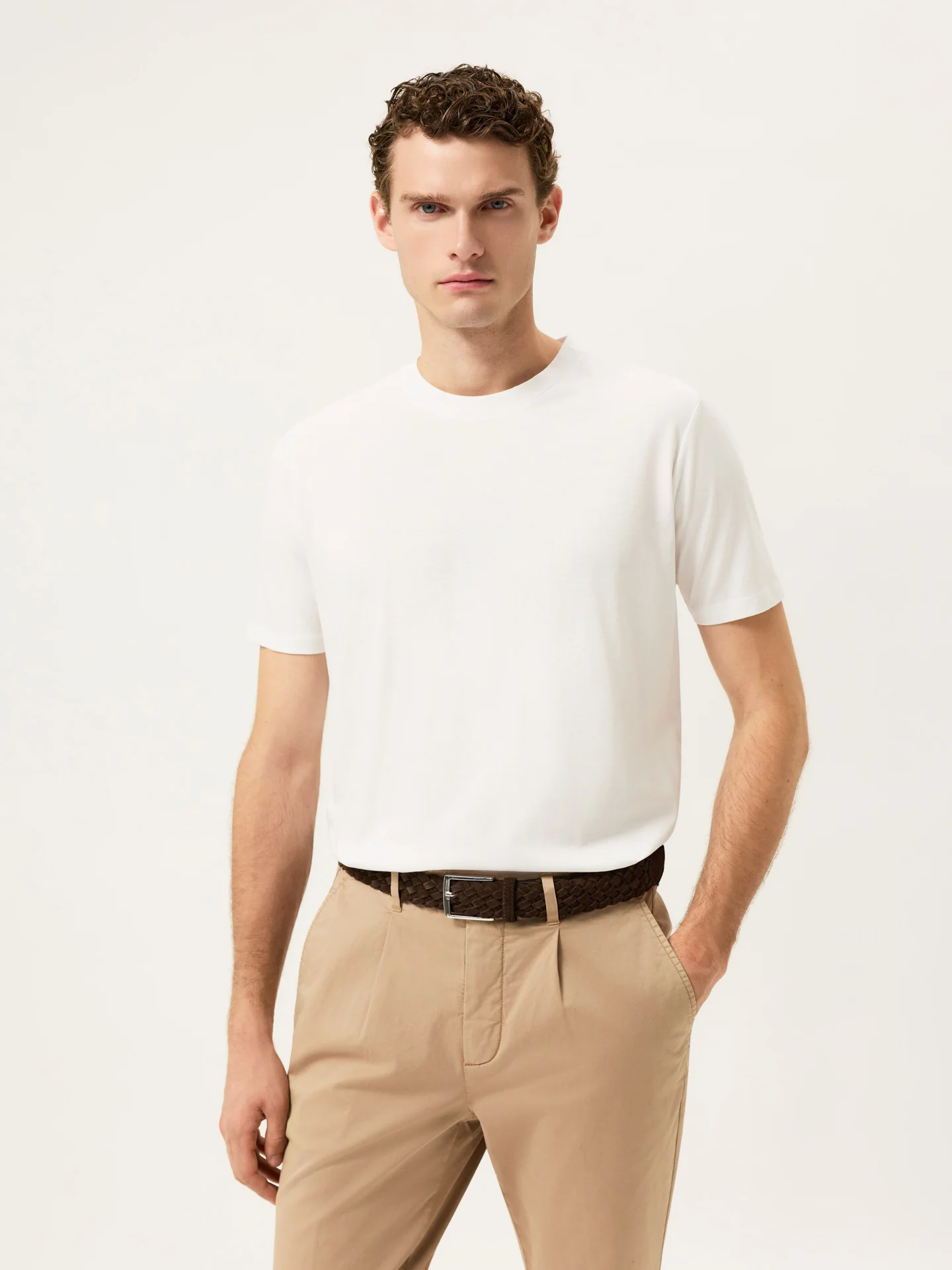 T-shirt de Algodão Líquido com Etiqueta Flag - Image 8