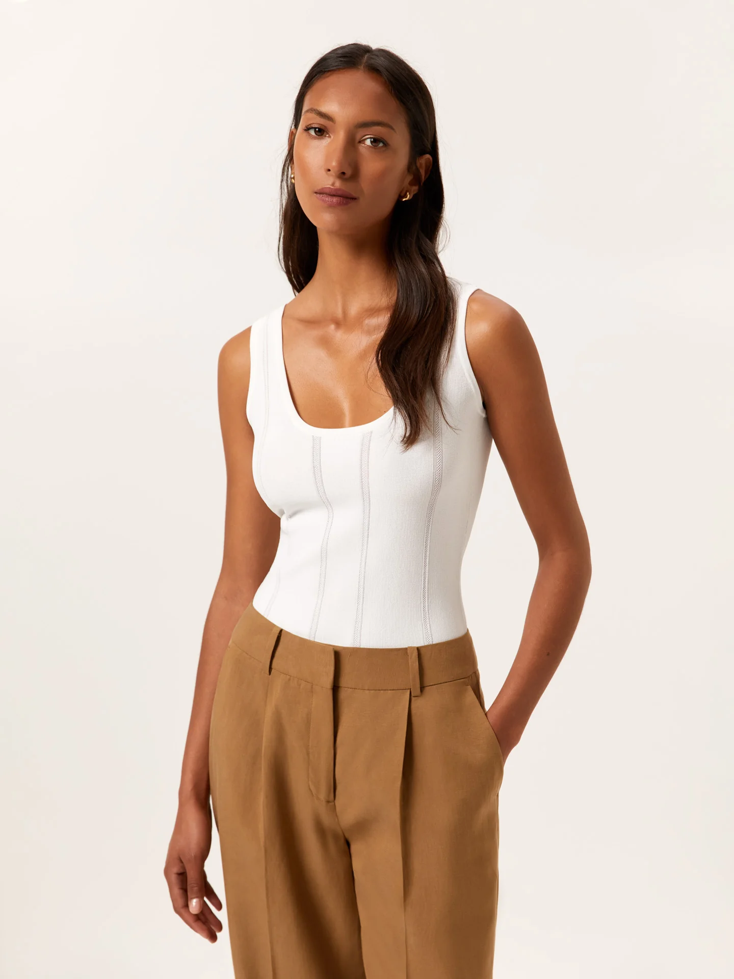 Tank Top com riscas de malha Ajour em Viscose e Nylon - Image 10