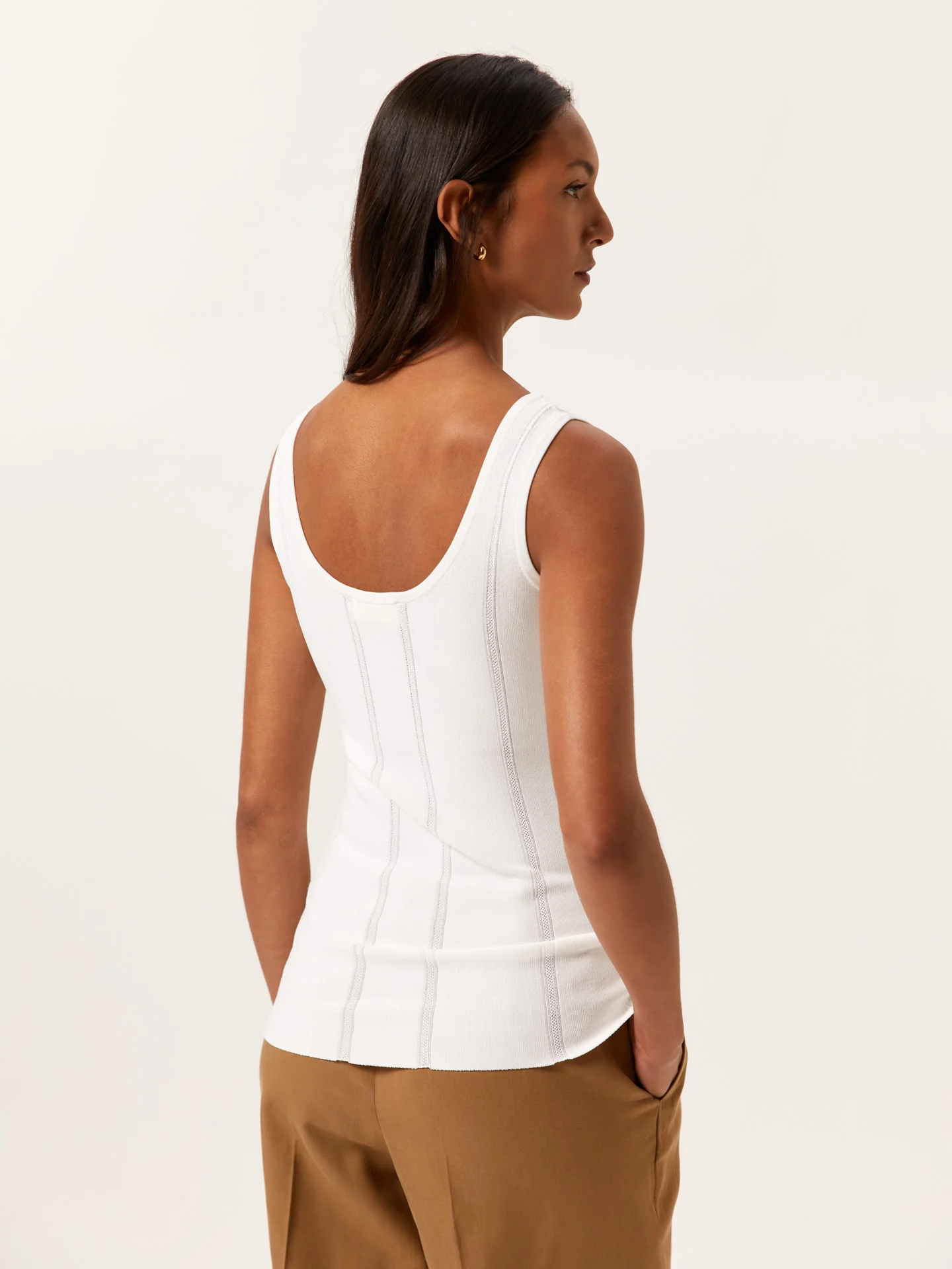 Tank Top com riscas de malha Ajour em Viscose e Nylon - Image 13