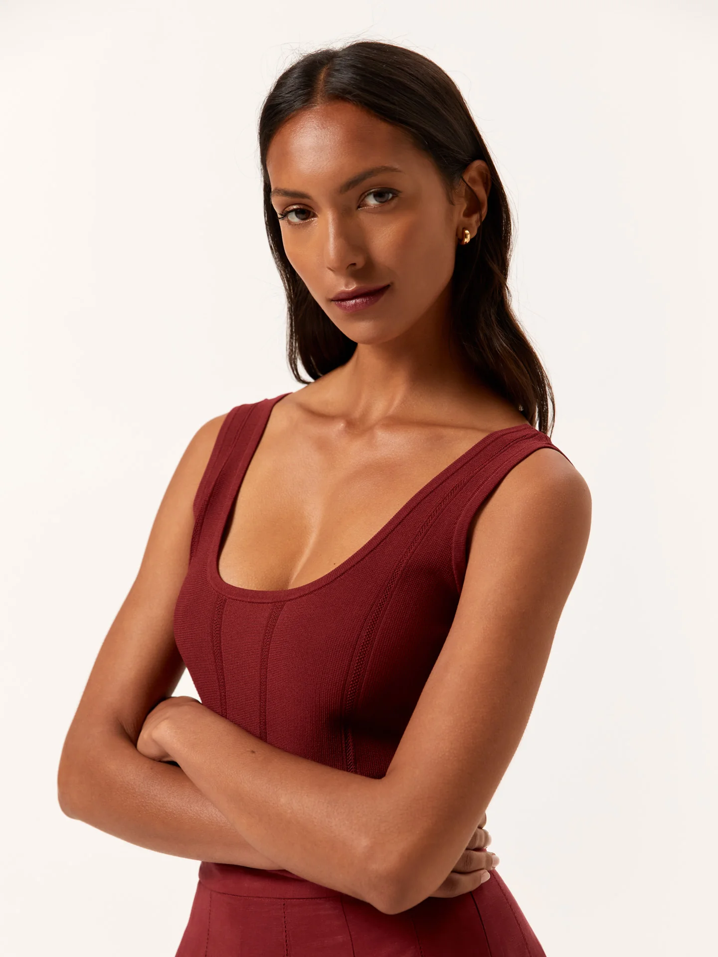 Tank Top com riscas de malha Ajour em Viscose e Nylon - Image 3