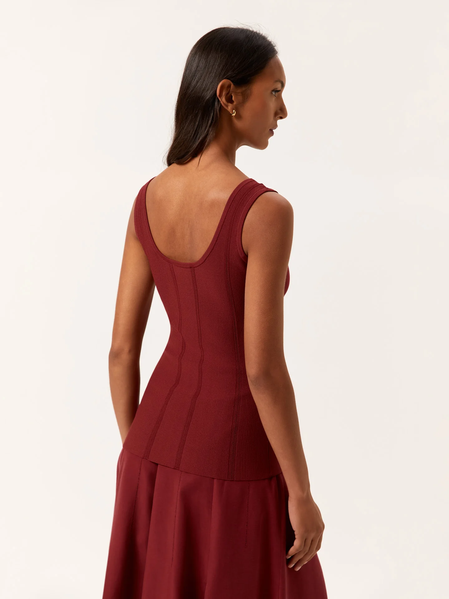 Tank Top com riscas de malha Ajour em Viscose e Nylon - Image 4