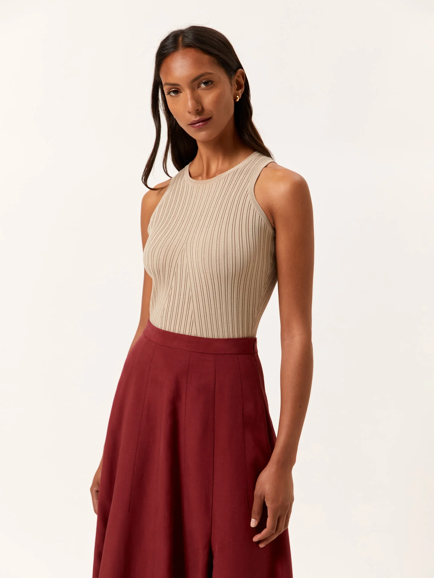 Tank Top de rib em mistura de Viscose e Nylon - Image 11