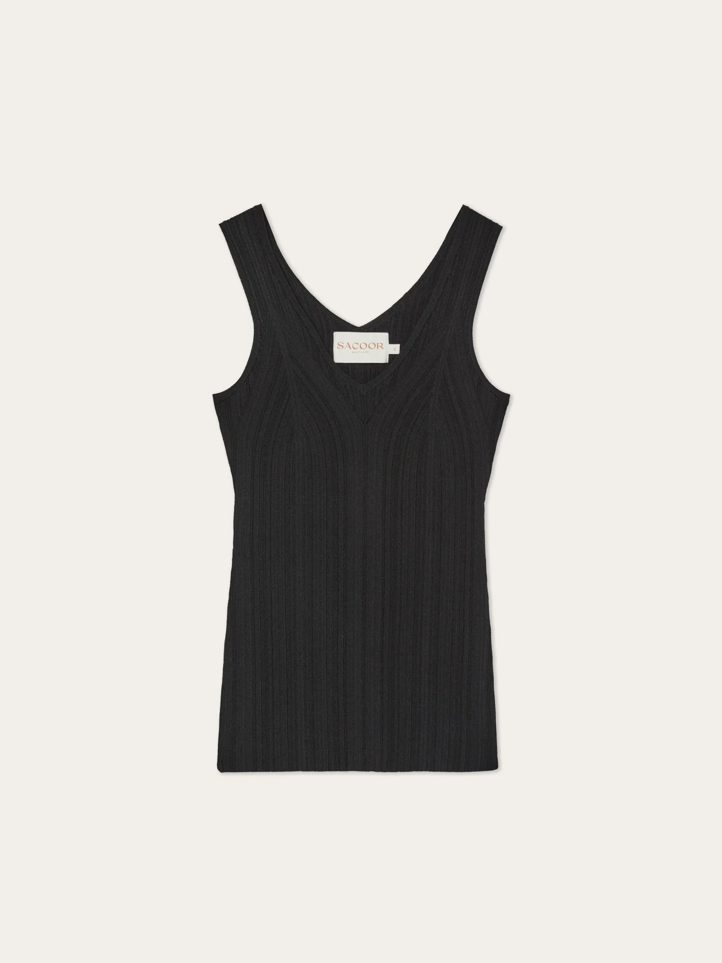 Top Decote em V em Malha Rib de Viscose com Detalhes em Pointelle - Image 4