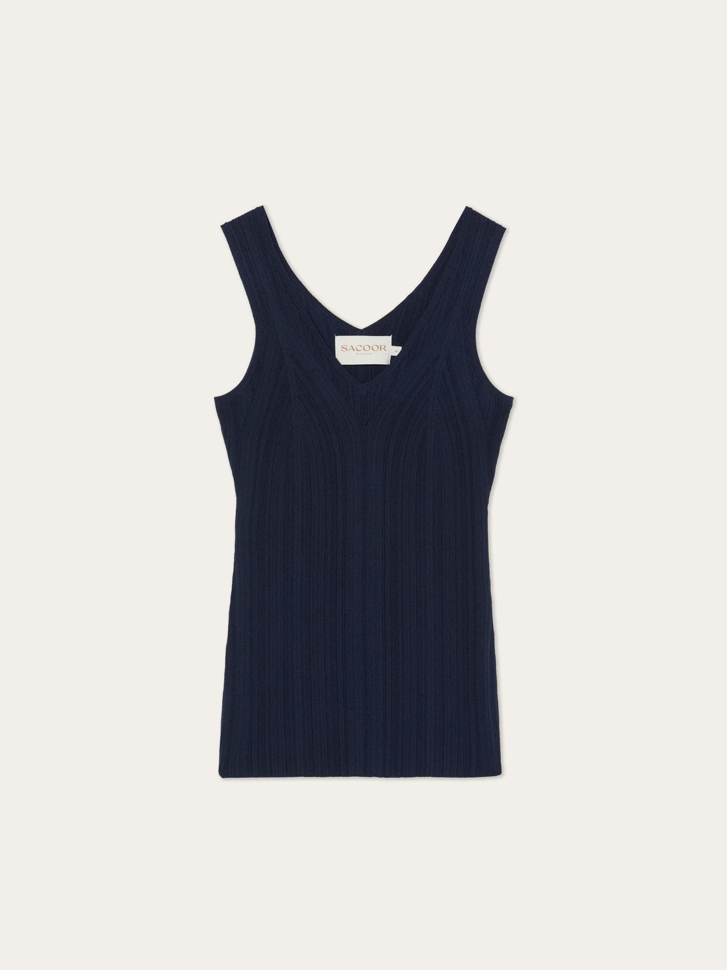 Top Decote em V em Malha Rib de Viscose com Detalhes em Pointelle - Image 8